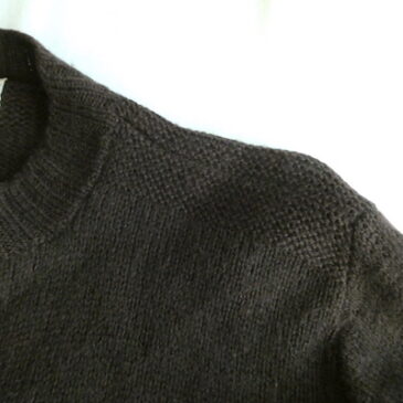 60~70’s brown  crew neck knit cardigan & 90’s black  shetland wool double breast knit cardigan