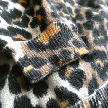 60’s leopard print knit sweater & 60’s leopard print empire dress