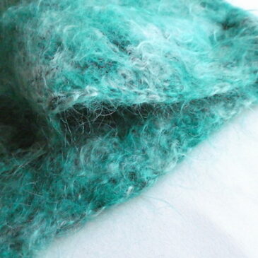 70〜80’s brown fake fur vest & 80〜90’s green mohair knit lace up knit sweater