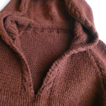 80〜90’s chocolate brown knit hoodie & 70’s military nylon boa fright cap