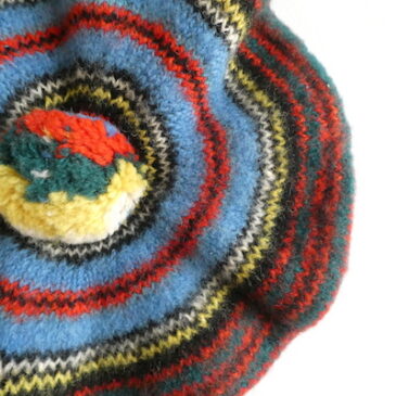 70’s~ multicolor pompom knit beret & 70’s L.L.Bean tweed wool hat
