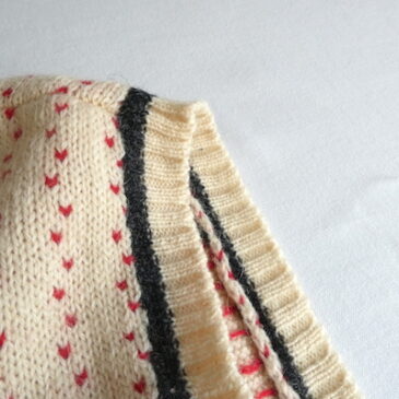 70s US ARMY field liner jacket & 90’s hound’s tooth pattern knit vest