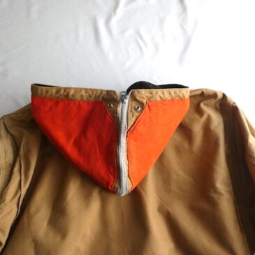 70’s brown corduroy hooded hunting jacket & 80’s~ military belted coat