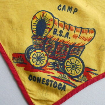 70’s brown leather shoulder bag & 50〜60’s BSA yellow swastika stamp scarf